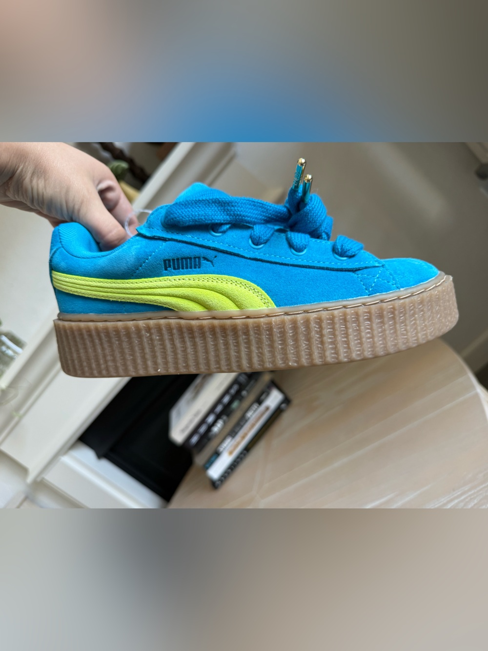 Puma X Fenty|Creeper sneakers in Blue Surf Suede chunky Platform Sneakers•••NWT - Picture 4 of 15
